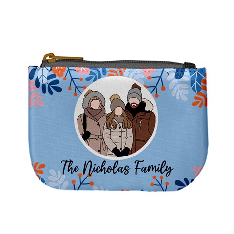 Personalized Photo Illustration Family Name Mini Coin Purse By Joe Front