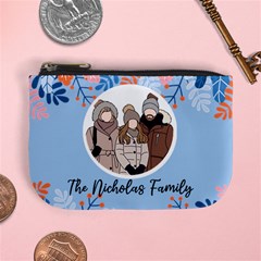 Personalized Photo Illustration Family Name Mini Coin Purse