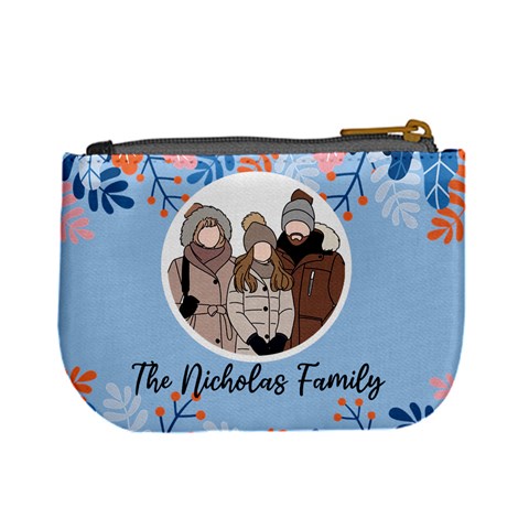 Personalized Photo Illustration Family Name Mini Coin Purse By Joe Back