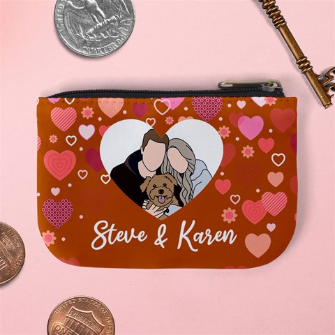 Personalized Photo Illustration Lover Name Mini Coin Purse By Joe Back