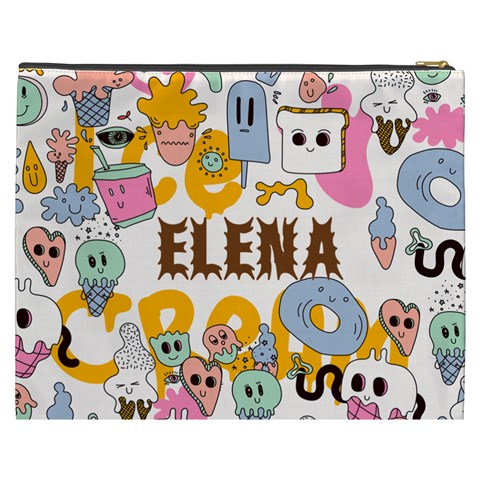 Personalized Dessert Illustration Name Cosmetic Bag By Joe Back