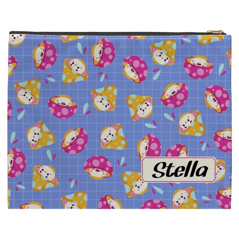 Personalized Mushroom Illustration Name Cosmetic Bag By Joe Back