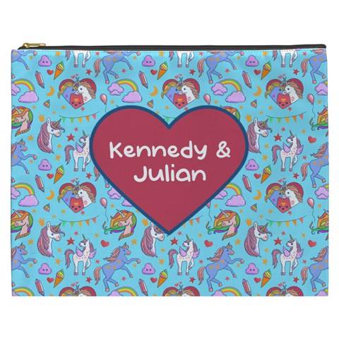 Personalized Unicorn Lovers Name Cosmetic Bag By Joe Front