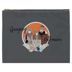 Personalized Couple Wedding Illustration Name Cosmetic Bag (7 styles) - Cosmetic Bag (XXXL)