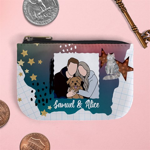 Personalized Photo Illustration Lover Name Mini Coin Purse By Joe Front