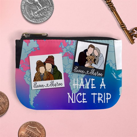 Personalized Trip Photo Illustration Mini Coin Purse By Joe Front
