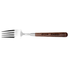 Personalized Flower Name Stainless Steel Fork with wooden Handle 