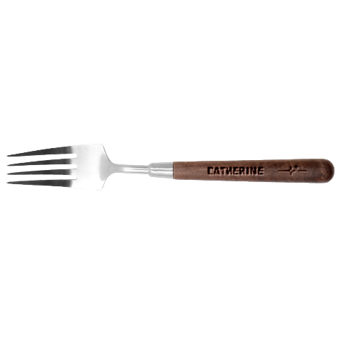 Personalized Shine Stainless Steel Fork With Wooden Handle  By Katy Fork
