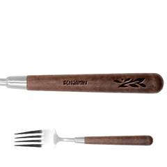 Personalized Flower Stainless Steel Fork with wooden Handle 