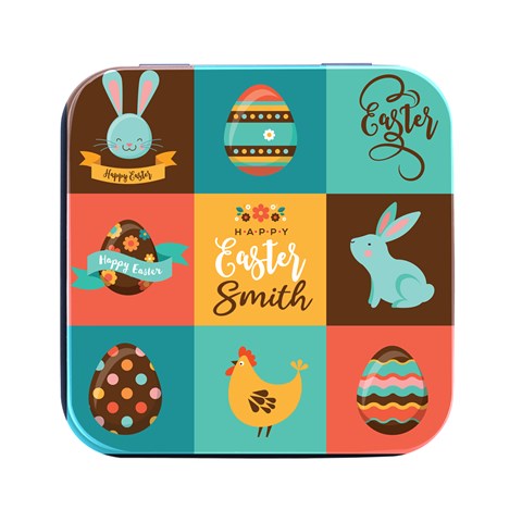 Personalized Easter Name Square Metal Box By Joe Front