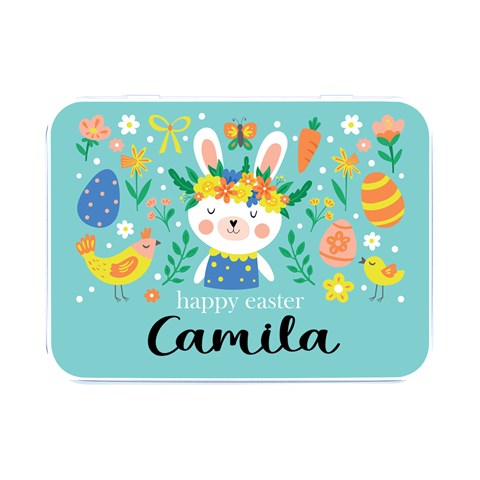 Personalized Easter Name Flip Top Metal Box By Joe Front