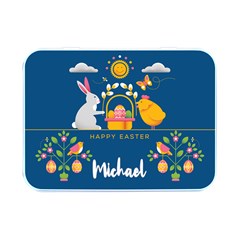 Personalized Easter Name Flip Top Metal Box - Flip Top Metal Box (Silver)  