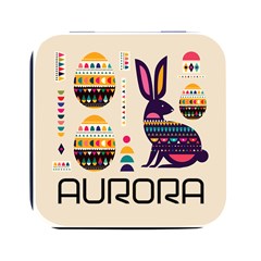 Personalized Easter Name Square Metal Box - Square Metal Box (Black)