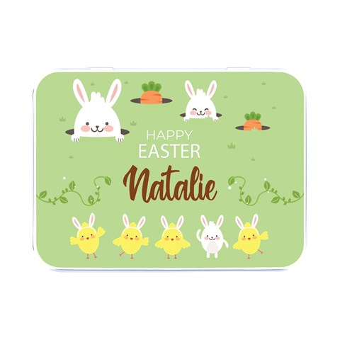 Personalized Easter Name Flip Top Metal Box By Joe Front