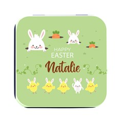 Personalized Easter Name Square Metal Box - Square Metal Box (Black)