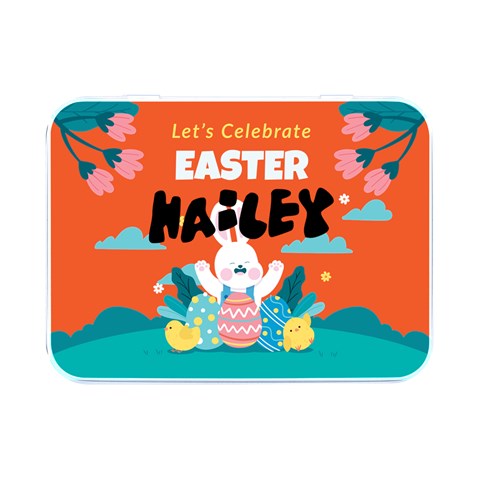 Personalized Easter Name Flip Top Metal Box By Joe Front