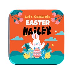 Personalized Easter Name Square Metal Box