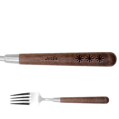 Personalized Name Stainless Steel Fork With Wooden Handle By Katy Fork