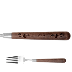 Personalized Deco Name Stainless Steel Fork with wooden Handle