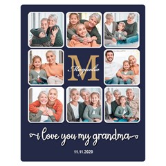 Personalized Phone Wallpaper Grandma Love Grid - Two Sides Premium Plush Fleece Blanket (Teen Size)