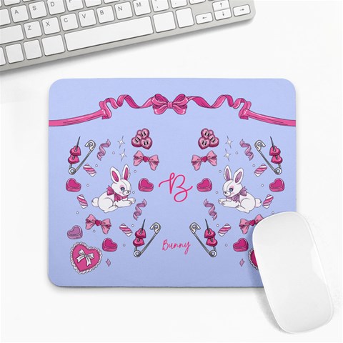 Rabbit Ribbon Mousepad By Katy 9.25 x7.75  Mousepad - 1