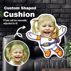 Personalized Head with Astronaut Cartoon Style Custom Shaped Cushion - Cut To Shape Cushion Case