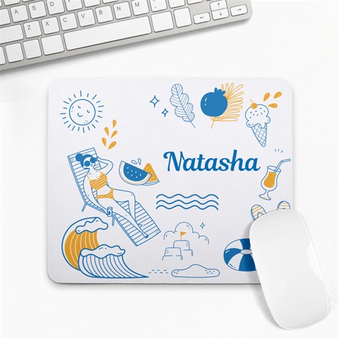 Summer Blue Personalized Name Mousepad By Katy 9.25 x7.75  Mousepad - 1