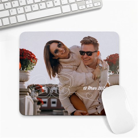 Wedding Rings Personalized Photo Name Mousepad By Katy 9.25 x7.75  Mousepad - 1