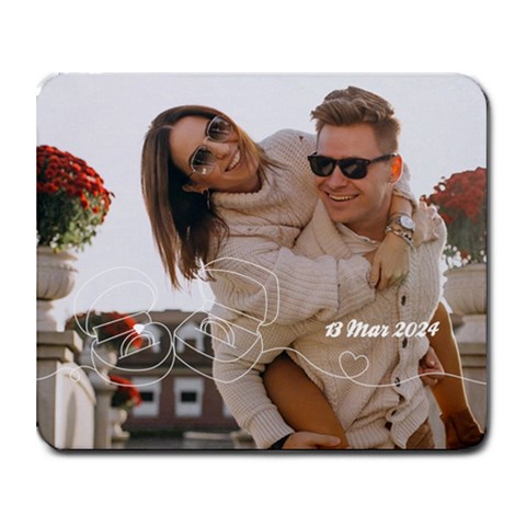 Wedding Rings Personalized Photo Name Mousepad By Katy 9.25 x7.75  Mousepad - 1