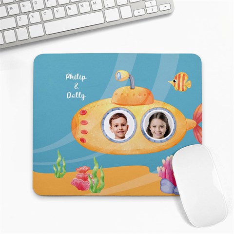 Submarine Personalized Photo Name Mousepad By Katy 9.25 x7.75  Mousepad - 1