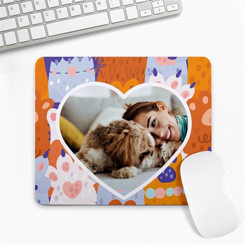 Cat Heart Personalized Photo Mousepad By Katy 9.25 x7.75  Mousepad - 1