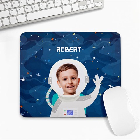 Astronaut Pattern Personalized Name And Photo Mousepad By Katy 9.25 x7.75  Mousepad - 1
