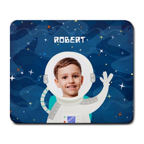 Astronaut Pattern Personalized Name And Photo Mousepad By Katy 9.25 x7.75  Mousepad - 1