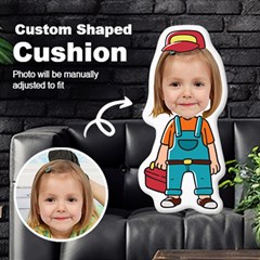 Personalized Photo in Worker Handyman Cartoon Style Custom Shaped Cushion - Cut To Shape Cushion Case Personalized Photo in Worker Handyman Cartoon Style Custom Shaped Cushion - Cut To Shape Cushion Case