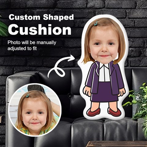 Personalized Photo In Teacher Cartoon Style Custom Shaped Cushion By Joe Front