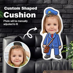 Personalized Photo In Postman Cartoon Style Custom Shaped Cushion
