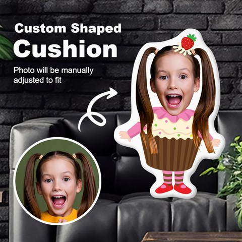 Personalized Photo In Cupcake Dessert Style Custom Shaped Cushion By Joe Front