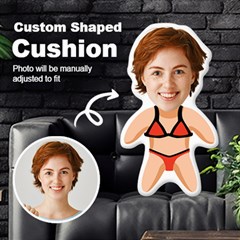 Personalized Photo in Bikini Cartoon Style Custom Shaped Cushion - Cut To Shape Cushion