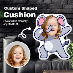 Personalized Photo in Dabbing Eleghant Cartoon Style Custom Shaped Cushion - Cut To Shape Cushion Case Personalized Photo in Dabbing Eleghant Cartoon Style Custom Shaped Cushion - Cut To Shape Cushion Case