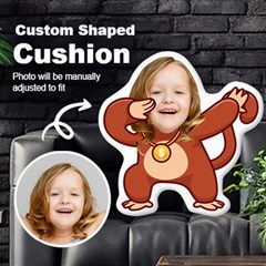 Personalized Photo in Dabbing Monkey Cartoon Style Custom Shaped Cushion - Cut To Shape Cushion Case Personalized Photo in Dabbing Monkey Cartoon Style Custom Shaped Cushion - Cut To Shape Cushion Case