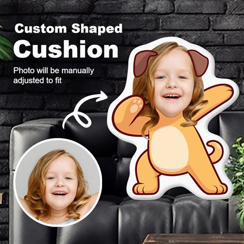 Personalized Photo In Dabbing Dog Cartoon Style Custom Shaped Cushion By Joe Front