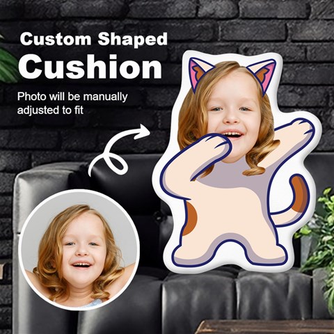 Personalized Photo In Dabbing Cat Cartoon Style Custom Shaped Cushion By Joe Front