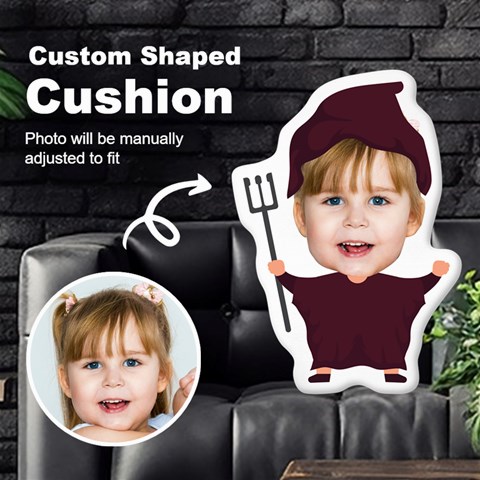 Personalized Photo In Halloween Witch Cartoon Style Custom Shaped Cushion By Joe Front