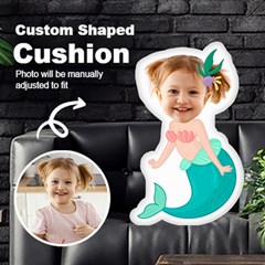 Personalized Photo in Mermaid custom Shaped Cushion - Cut To Shape Cushion