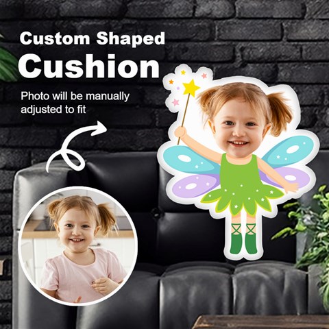Personalized Photo In Elf Custom Shaped Cushion By Katy Front
