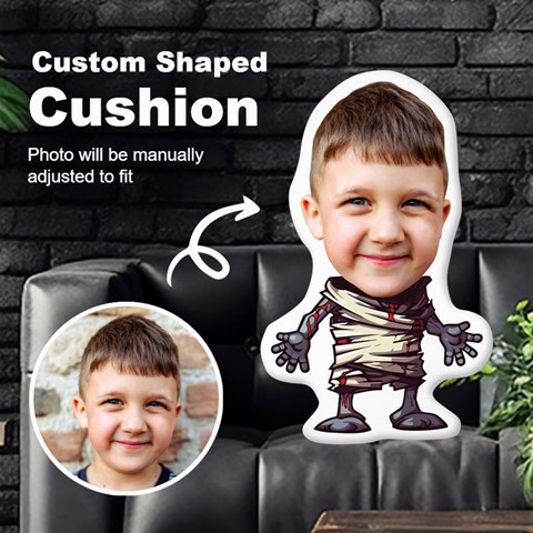 Personalized Photo In Halloween Zombie Cartoon Style Custom Shaped Cushion By Joe Front