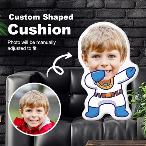 Personalized Photo In Dabbing Astronaut Cartoon Style Custom Shaped Cushion By Joe Front