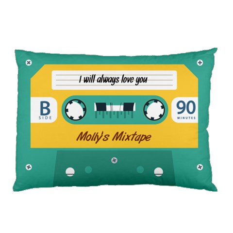 Personalized Cassette Tape Name Pillow Case By Joe Back