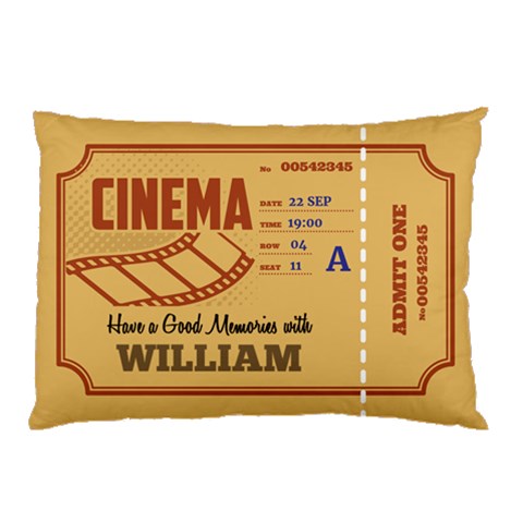 Personalized Retro Cinema Ticket Have A Good Memories With Name Pillow Case By Joe Front