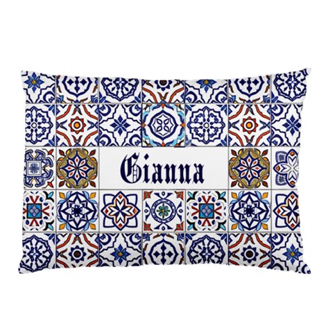 Personalized Tiles Name Pillow Case By Joe Front